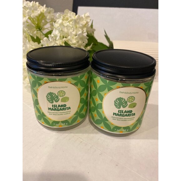 Bath &  Body Works “Island Margarita” 2 New Single Wick Candles - Picture 4 of 6